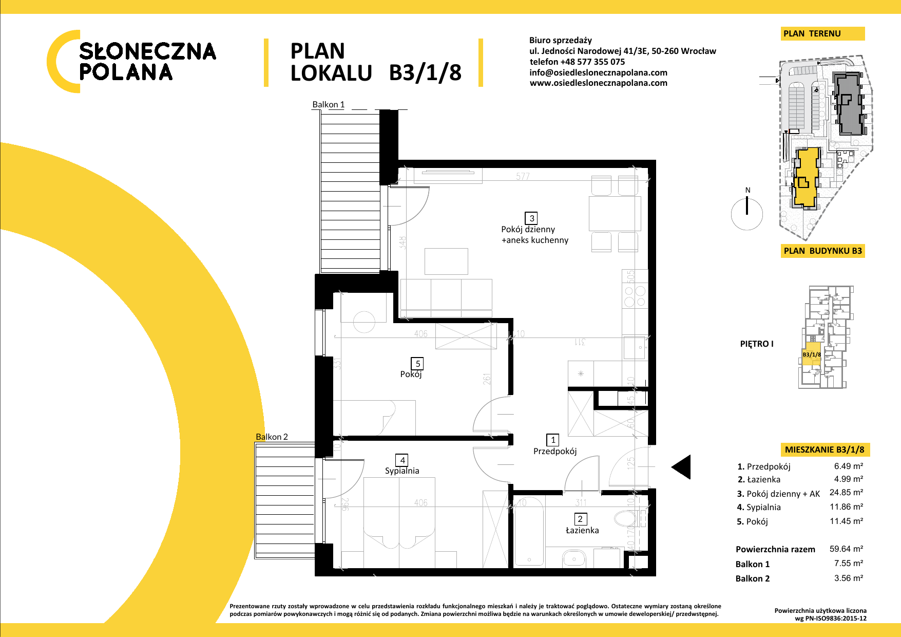 Apartament 59,64 m², piętro 1, oferta nr B3/1/8, Słoneczna Polana, Kudowa-Zdrój, ul. Bluszczowa-idx